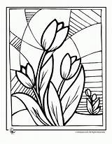 Tulip Coloring Print Popular sketch template