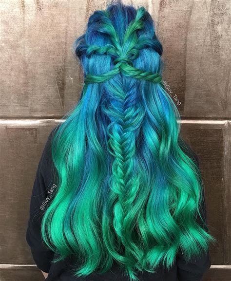 mermaid hair trend  women dyeing hair  sea inspired colors