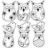 Plastique Fou Gabarit Dingue Owls Divinas Retales Tentaciones sketch template