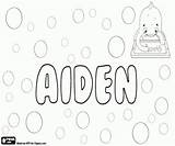 Aiden Name Coloring Unisex Printable sketch template