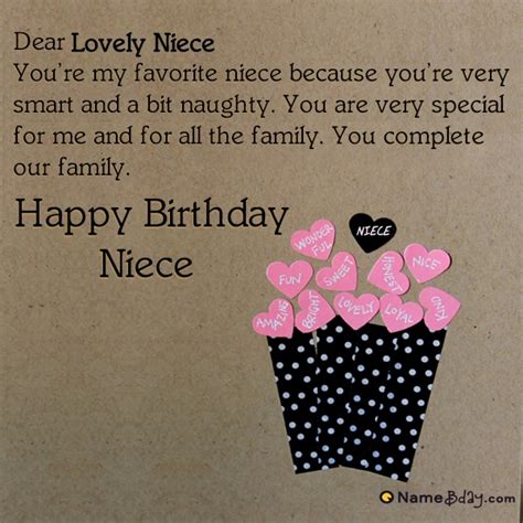 happy birthday lovely niece image of cake card wishes