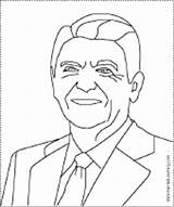 Reagan Ronald Enchantedlearning Printout Coloring Pages Color Face President Pres History sketch template