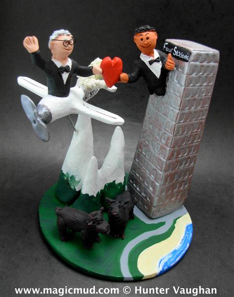 gay groom s in adirondack chairs wedding cake topper same