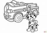 Coloring Paw Patrol Marshall Truck Fire Pages Printable Drawing Skip Main sketch template