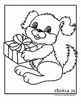 Puppy Birthday Coloring Pages Printable Print Present sketch template