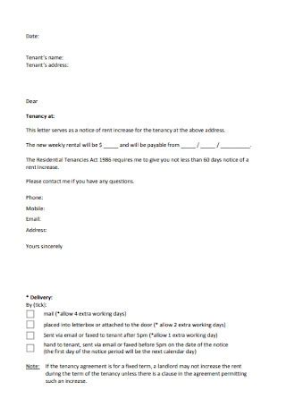 landlord rent increase letter collection letter template collection