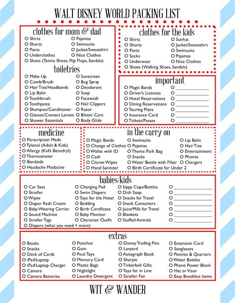 disney world attractions printable list  calendar printable