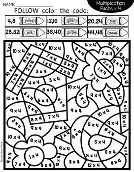 spring coloring pages  multiplication facts teaching  grade