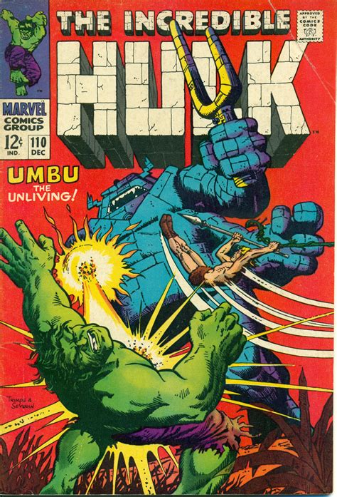 Lot Detail 1968 The Incredible Hulk 107 110 Marvel