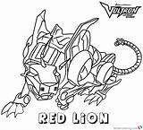 Voltron Lion Coloring Pages Red Printable Kids Adults Bettercoloring sketch template
