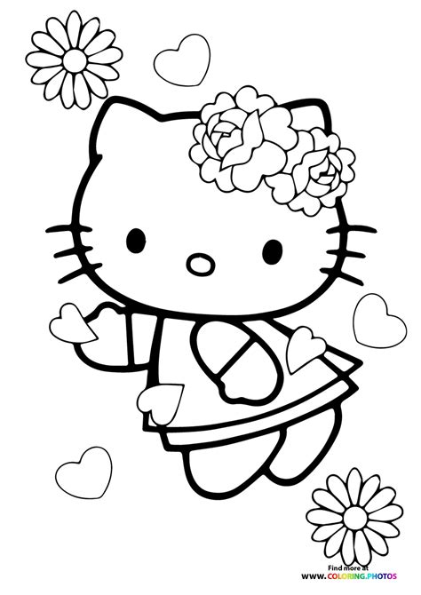 valentines  kitty coloring pages  kids