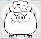 Drunk Sheep Outlined Coloring Clipart Vector Cartoon Thoman Cory sketch template