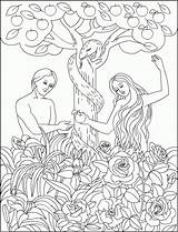 Eve Adam Coloring Pages Garden Forbidden Fruit Eden Snake Offers Col sketch template