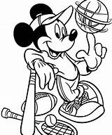 Coloring Mickey Mouse Pages Print Sports Para Playing Disney sketch template