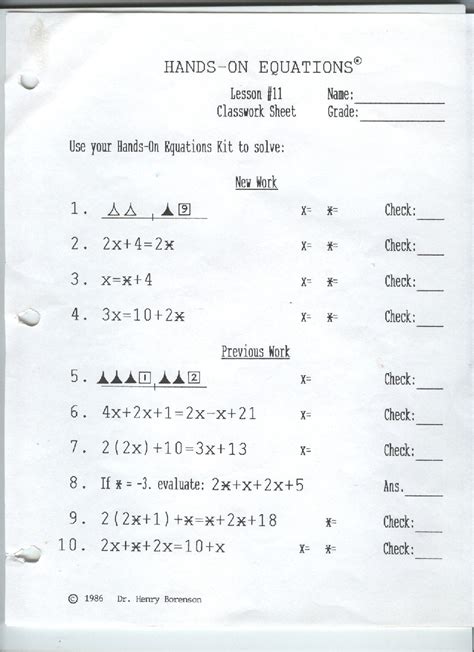 hands  equations lesson  answers tessshebaylo