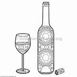 Coloring Pages Wine Glass Ca Choose Board Bottle Adult sketch template