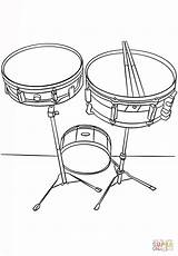 Drums Coloring Snare Drawing Drum Pages Printable sketch template