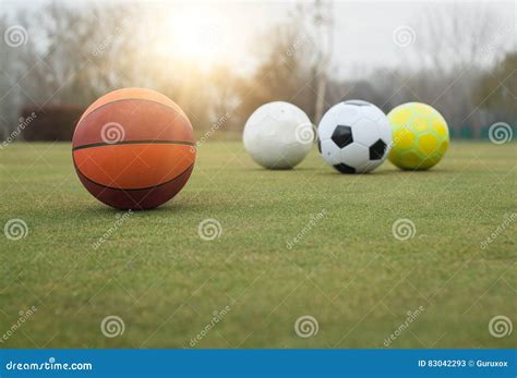 sports balls  grass field stock image image  abstract balls