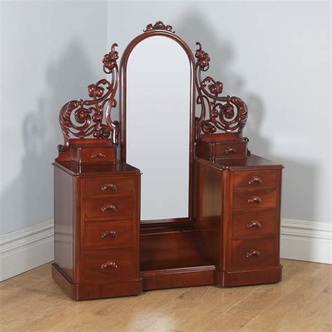 victorian antique dressing table  mirror antique poster
