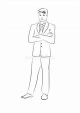 Businessman Standing sketch template