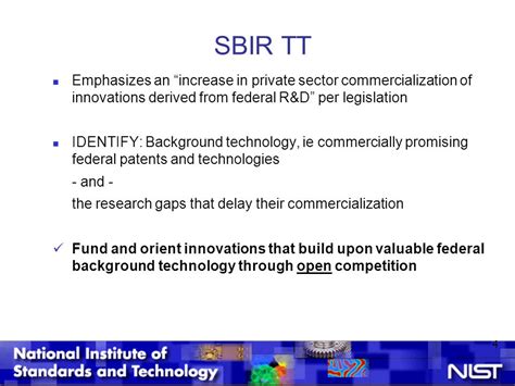 expanding federal intramural technology transfer sbir tt program