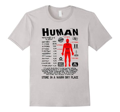 Human Ingredients Product Label Funny Science T Shirt