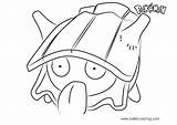 Pokemon Shellder Coloring Pages Printable Kids sketch template