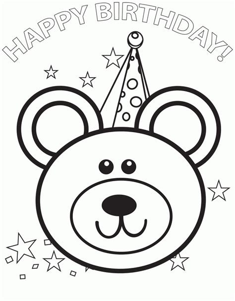 happy birthday card printable coloring pin  birthday coloring pages