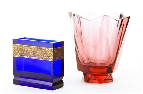 The First A Moser Karlsbad Example With Cobalt Glass And Gilt Band The