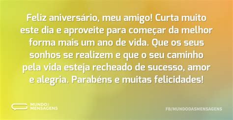 feliz aniversario meu amigo curta muito este