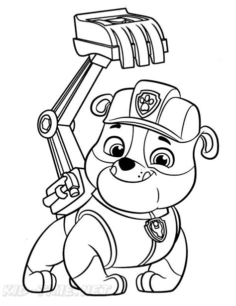 rubble paw patrol coloring book page coloring home