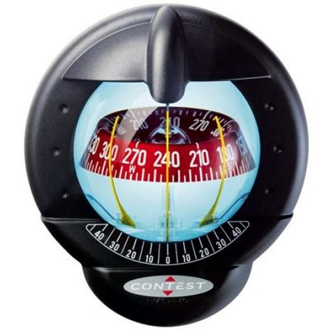 plastimo contest  sailboat compass black  red conical card