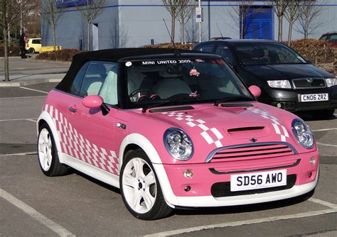 pin  linette barney cheetham   dream mini car pink mini coopers mini cars mini coper