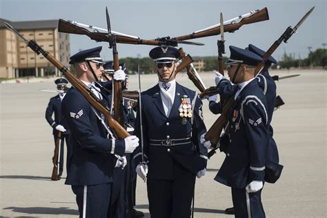 air force honor guard drill team performs for 127th fiesta san antonio