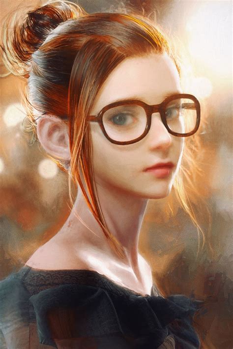 a girl with glasses by cursedapple on deviantart cute