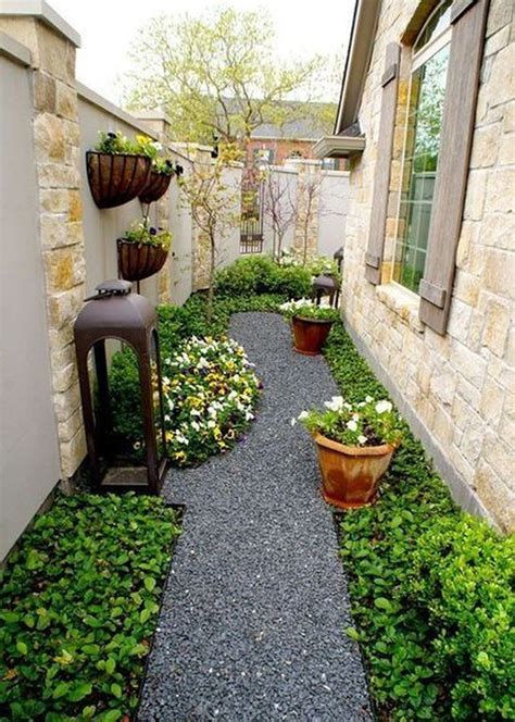 fascinating side yard  backyard gravel garden design ideas