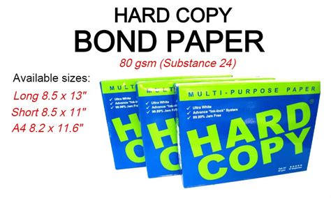 advance hard copy bond paper gsmsubstance  blue copy paper