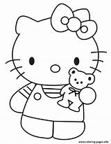 Bear Coloring Teddy Pages Kitty Hello Printable Print Cartoon Colouring Bears Color Showing Kids His Cute High Sheet Happy Birthday sketch template