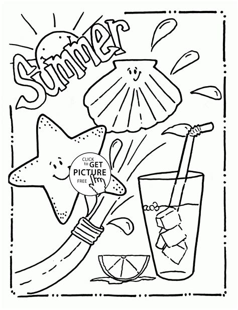 summer fun printable coloring pages coloring home