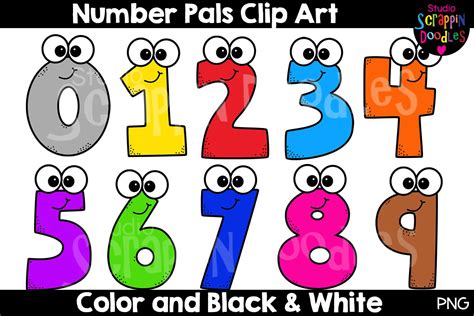 number pals clip art cute numbers    eyes