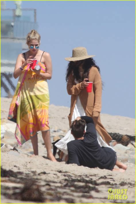 vanessa hudgens austin butler and friends spend sunday at the beach photo 3674936 ashley