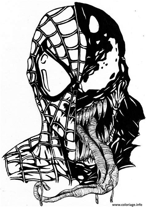 coloriage spiderman venom mask jecoloriecom