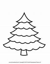 Tree Christmas Printable Coloring Pages Clipart Trees Clip Pine Blank Drawing Print Template Easy Templates Outlines Simple Plain Color Small sketch template