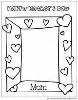 Coloring Pages Mother Father Fathers Mothers Happy Mom Draw Crafts Frame Printable Kids Preschool Template Frames Dad Mycupoverflows Johnson Easy sketch template