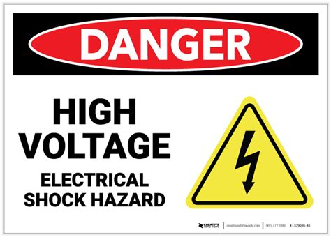 danger high voltage electrical shock hazard  hazard icon label