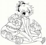 Coloring Chibi Pages Girls Cute Anime Little Cartoon Characters sketch template
