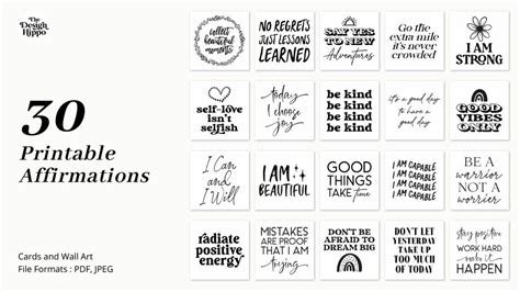 printable affirmation cards wall art
