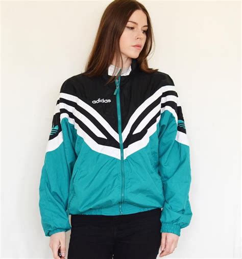 adidas vintage  windbreaker jacket multi color shell jacket unisex retro oversized size