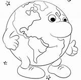 Earth Coloring Pages Cartoon Kids Printable Moon sketch template