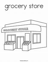 Coloring Grocery Store Built California Usa sketch template